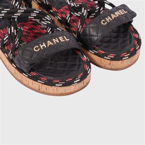 chanel cord sandals|chanel sandals for women.